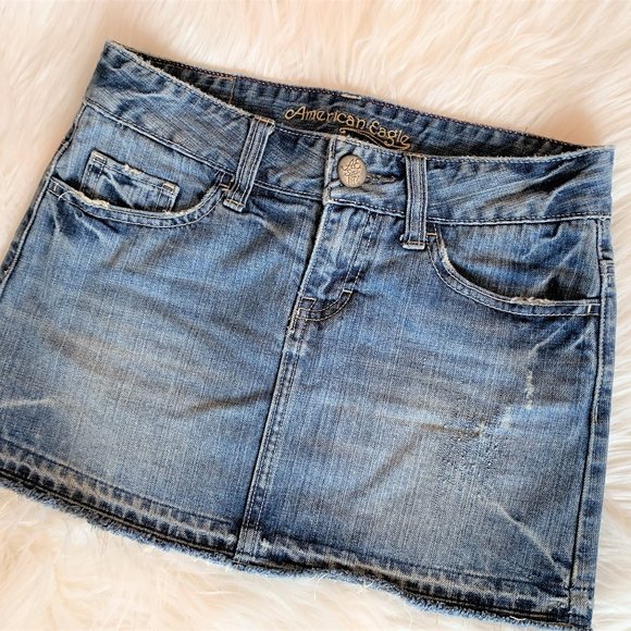 American Eagle Denim Distressed Skirt - Picture 1 of 3
